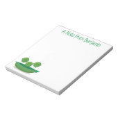 かわいいハッピーグリーンピースとポッド漫画イラストレーション ノートパッド (回転)