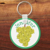 かわいいハッピーグレープバンチ漫画イラストレーション キーホルダー (正面)