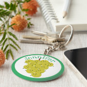 かわいいハッピーグレープバンチ漫画イラストレーション キーホルダー (側面)