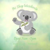 かわいいハッピーコアラなびく漫画イラストレーション ウィンドウサイン (シート3)