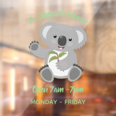 かわいいハッピーコアラなびく漫画イラストレーション ウィンドウサイン (シート2)