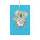 かわいいハッピーコアラなびく漫画イラストレーション カーエアーフレッシュナー (正面)