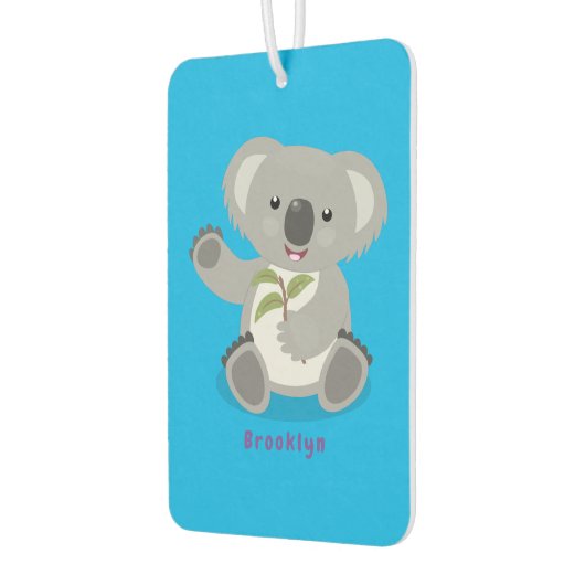 かわいいハッピーコアラなびく漫画イラストレーション カーエアーフレッシュナー (左)