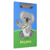 かわいいハッピーコアラなびく漫画イラストレーション クリップボード (右)