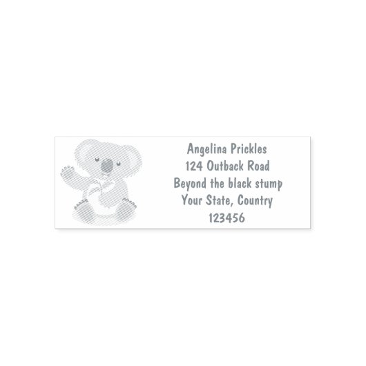 かわいいハッピーコアラなびく漫画イラストレーション セルフインキングスタンプ (デザイン)