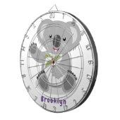 かわいいハッピーコアラなびく漫画イラストレーション ダーツボード (正面右)