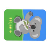 かわいいハッピーコアラなびく漫画イラストレーション マグネット (横)