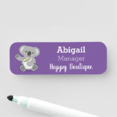 かわいいハッピーコアラなびく漫画イラストレーション 名札 (インサイチュ)