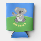 かわいいハッピーコアラなびく漫画イラストレーション 缶クーラー (正面)