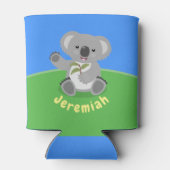 かわいいハッピーコアラなびく漫画イラストレーション 缶クーラー (裏面)