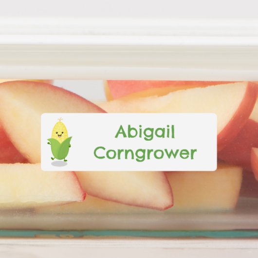 かわいいハッピーコーンパーソナライズされた漫画 ラベル (貼付)