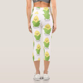 かわいいハッピーコーン漫画イラストレーション カプリレギンス (裏面)