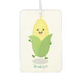 かわいいハッピーコーン漫画イラストレーション カーエアーフレッシュナー (正面)