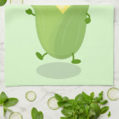 かわいいハッピーコーン漫画イラストレーション キッチンタオル (折り畳み)