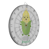 かわいいハッピーコーン漫画イラストレーション ダーツボード (正面左)