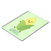 かわいいハッピーコーン漫画イラストレーション ノートブック (左側)