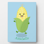 かわいいハッピーコーン漫画イラストレーション フォトプラーク (正面)