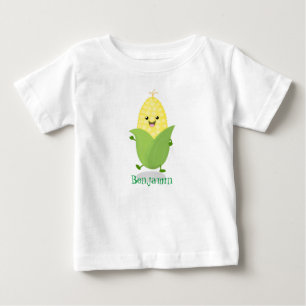 かわいいハッピーコーン漫画イラストレーション ベビーTシャツ
