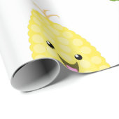 かわいいハッピーコーン漫画イラストレーション ラッピングペーパー (ロールコーナー)