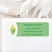 かわいいハッピーコーン漫画イラストレーション ラベル (インサイチュ)