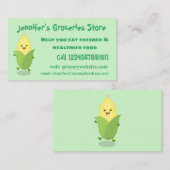 かわいいハッピーコーン漫画イラストレーション 名刺 (正面/裏面)