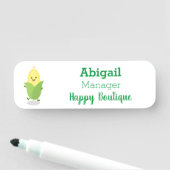 かわいいハッピーコーン漫画イラストレーション 名札 (インサイチュ)