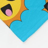 かわいいハッピーサンとサングラス フリースブランケット (角)