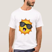 かわいいハッピーサンとサングラス Tシャツ (正面)