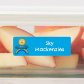 かわいいハッピーサンクラウド虹の漫画パーソナライズされた ラベル (貼付)