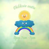 かわいいハッピーサンクラウド虹の漫画 ウィンドウサイン (シート3)