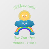 かわいいハッピーサンクラウド虹の漫画 ウィンドウサイン (シート)