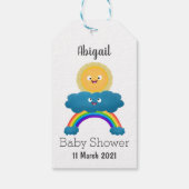 かわいいハッピーサンクラウド虹の漫画 ギフトタグ (裏面)