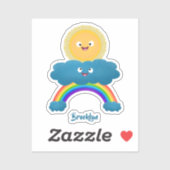 かわいいハッピーサンクラウド虹の漫画 シール (シート)