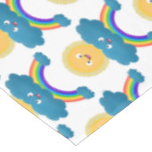 かわいいハッピーサンクラウド虹の漫画 テーブルクロス (アングル)