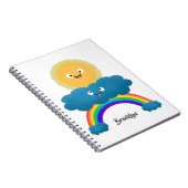 かわいいハッピーサンクラウド虹の漫画 ノートブック (右側)