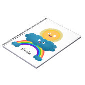 かわいいハッピーサンクラウド虹の漫画 ノートブック (左側)