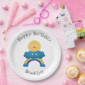 かわいいハッピーサンクラウド虹の漫画 ペーパープレート (パーティー)