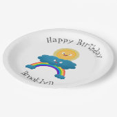 かわいいハッピーサンクラウド虹の漫画 ペーパープレート (アングル)