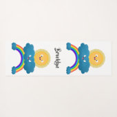 かわいいハッピーサンクラウド虹の漫画 ヨガマット (裏面(横))