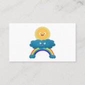 かわいいハッピーサンクラウド虹の漫画 名刺 (裏面)