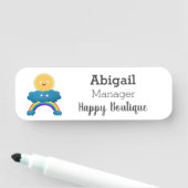 かわいいハッピーサンクラウド虹の漫画 名札 (インサイチュ)