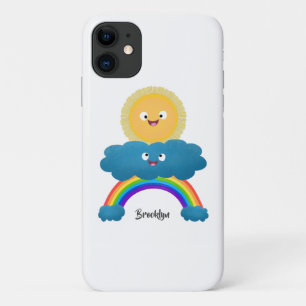 かわいいハッピーサンクラウド虹の漫画 iPhone 11 ケース