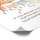 かわいいハッピーサンシャインおむつラッフルベビーシャワーサイン ポスター (角)