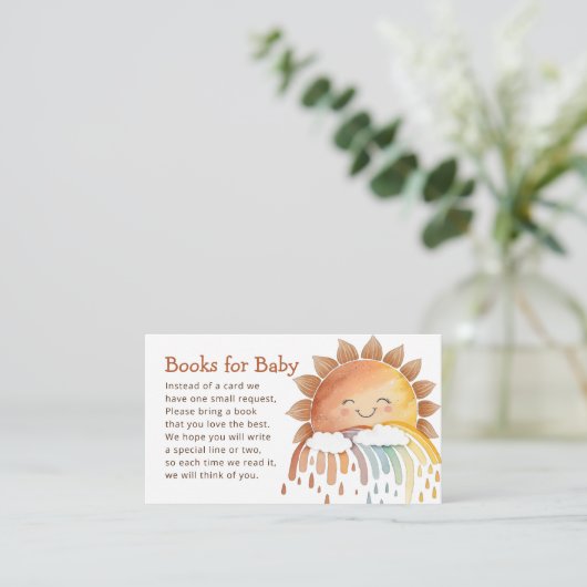 かわいいハッピーサンシャインブックベビーベビーシャワー エンクロージャーカード (スタンド正面)