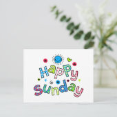 かわいいハッピーサンデーウィーク挨拶文字 ポストカード (スタンド正面)