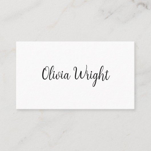 かわいいハッピーシグネチャーモダンスクリプト 名刺 (正面)