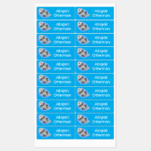 かわいいハッピーシーオッターブルーの漫画パーソナライズされた ラベル (シート)