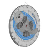 かわいいハッピーシーオッター漫画イラストレーション ダーツボード (正面左)