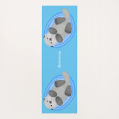 かわいいハッピーシーオッター漫画イラストレーション ヨガマット (裏面)