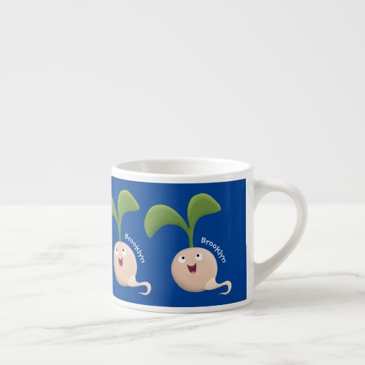 かわいいハッピーシードスプラウト漫画イラストレーション エスプレッソカップ (右)